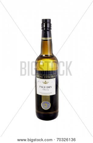 West Point - August 17, 2014: Bottle or Real Tesoro Pale Dry Sherry imported from Spain