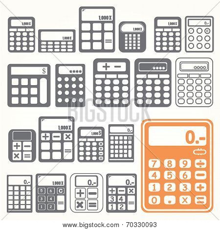 Tools Calculator Icons Set