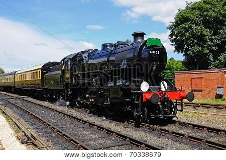 Ivatt Class 4 approaching railway station.