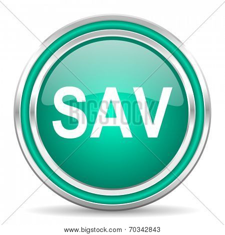 sav green glossy web icon