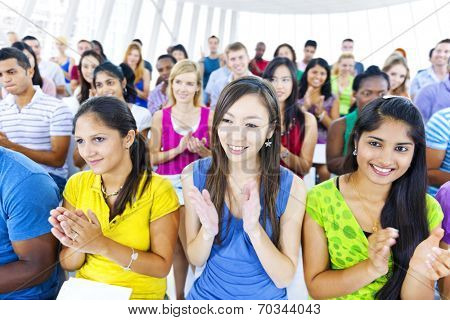 Large group of Students applausing 