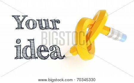 Your Idea Knotted Colour Pencil Illustration