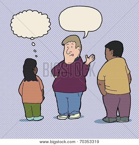 Teacher Talking To Students