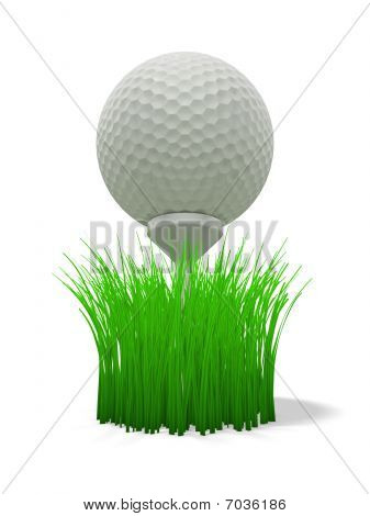 Golf bola no Tee - com grama