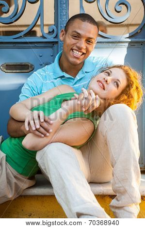 Young Sexy Couple. Multi-ethnic.