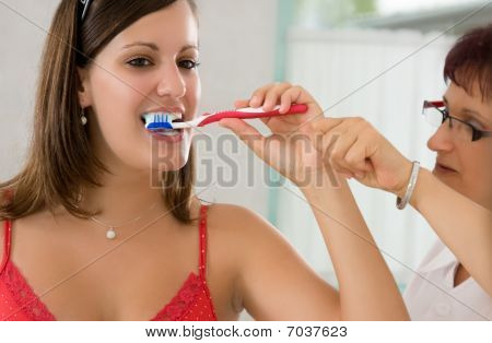 Brushing teeth