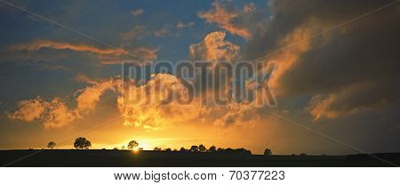 Sunset on the field