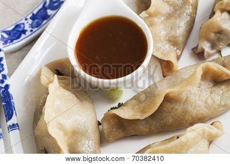 Pot Stickers And Sauce