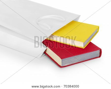 books in a row, isolated, blank labels, free copy space
