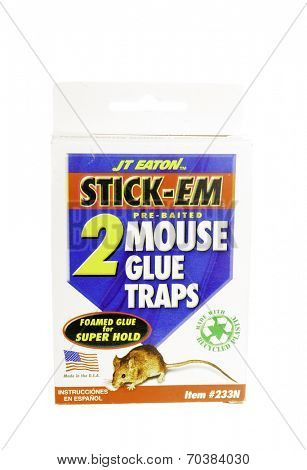 West Point - August 17, 2014: Carton of JT Eaton STICK-EM Mouse glue traps 