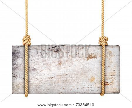 wooden sign isolated on a white background
