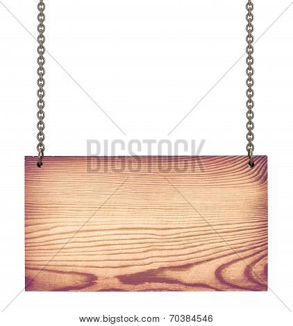 wooden sign isolated on a white background