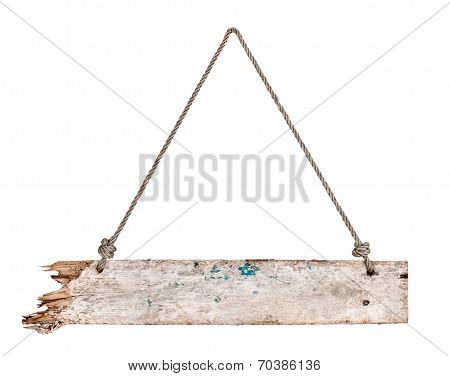 Wooden Sign Isolated On A White Background