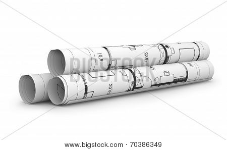 Architect rolls and plans