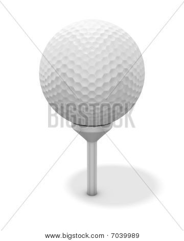 Golf bola no Tee vermelho - com Clipping Path