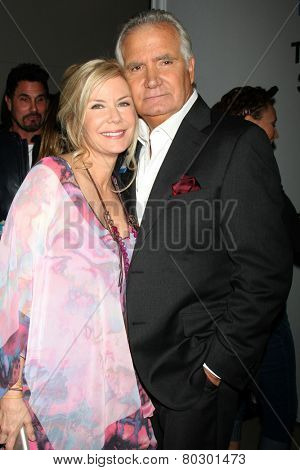 LOS ANGELES - JAN 14:  Katherine Kelly Lang, John McCook as the Bold and Beautiful Celebrates 7000th Show at a CBS Television City on January 14, 2015 in Los Angeles, CA