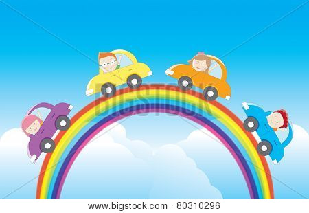 Driving cars on the rainbow