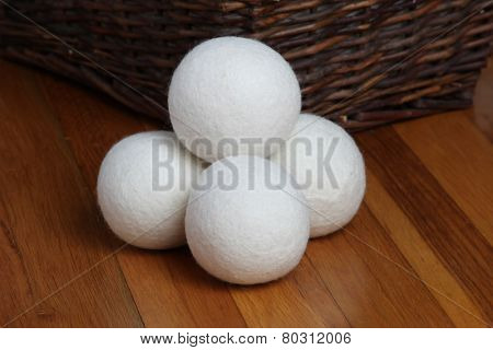 Sheep dryer ball on wooden floor