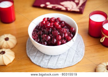 Berry Jam And Cookies On The Table