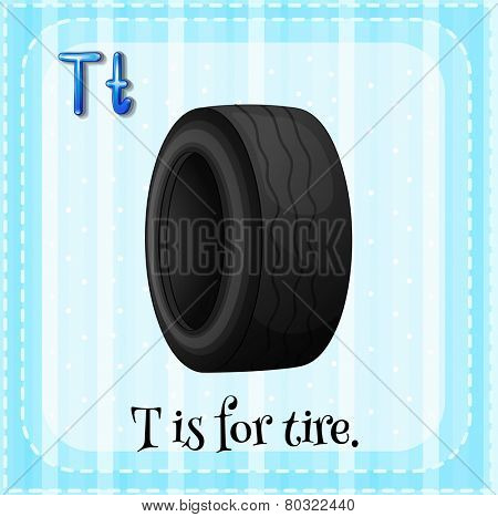 A letter T which stands for tire