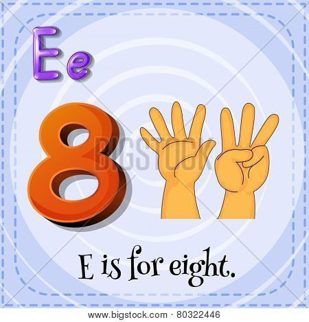 A letter E for eight