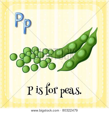 A letter P which stands for peas
