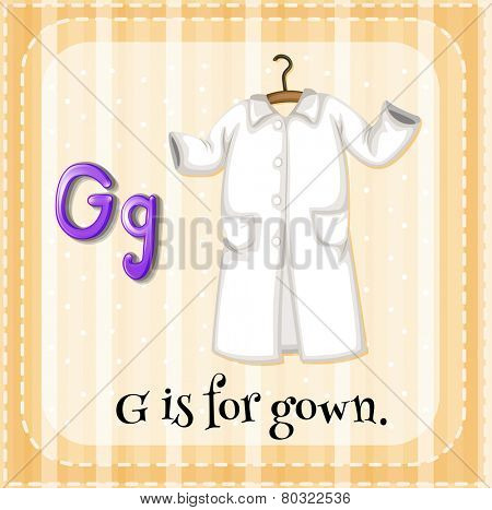 A letter G which stands for gown
