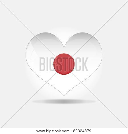 Apan Flag In Heart On White Background
