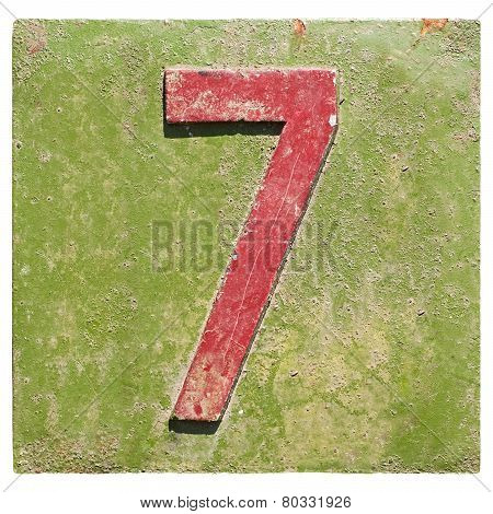 plate with a number 7