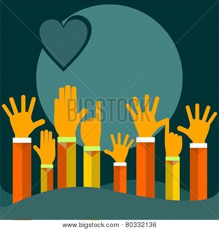 Raised hands