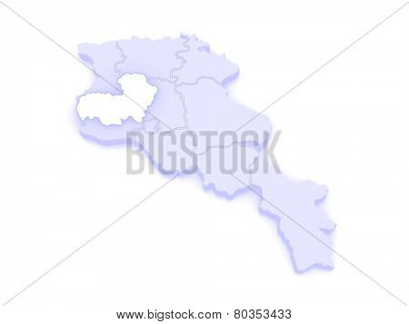 Map of Aragatsotn. Armenia. 3d