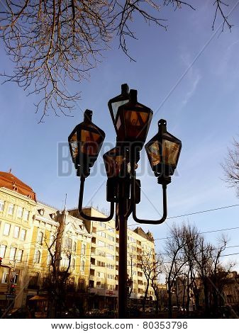 Street lamp in center of Lviv