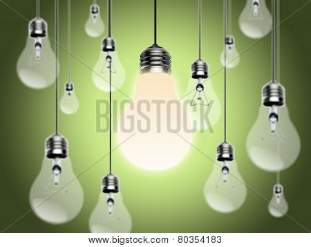 Light bulbs with Idea Conzept