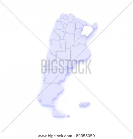 Map of Corrientes. Argentina. 3d