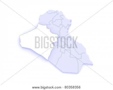 Map of Anbar. Iraq. 3d