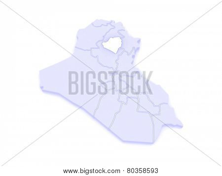 Map of Kirkuk. Iraq. 3d