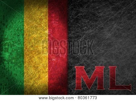 Old Rusty Metal Sign With A Flag And Country Abbreviation