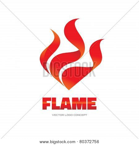 Flame - vector logo concept illustration. Red fire sign.
