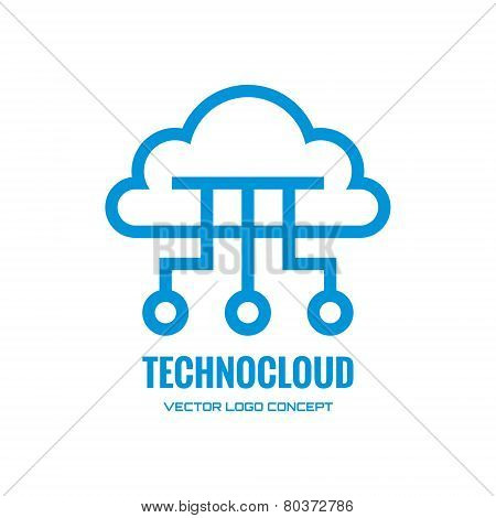 Technocloud - vector logo concept illustration. Cloud logo. Vector logo template. Design element.
