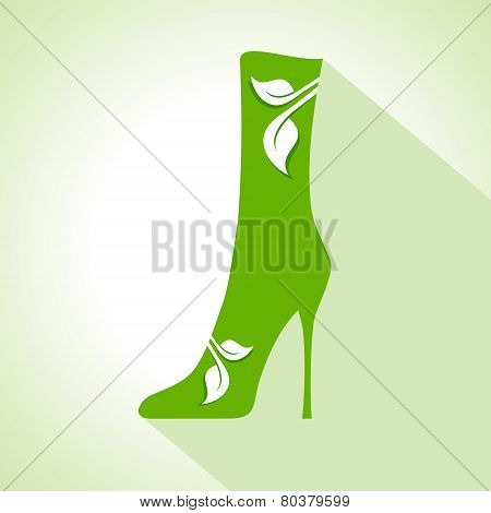 Ecology Concept - shoes with leaf stock vector