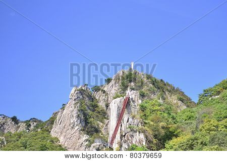 Mountain with blue sky