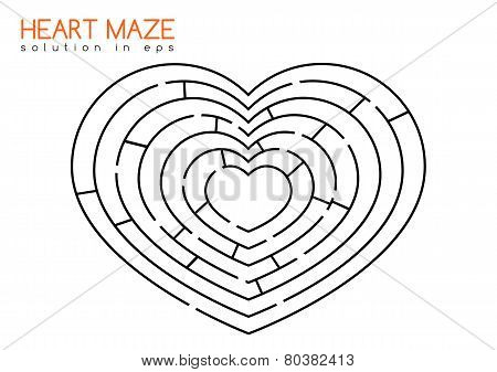 Heart Maze With Solution