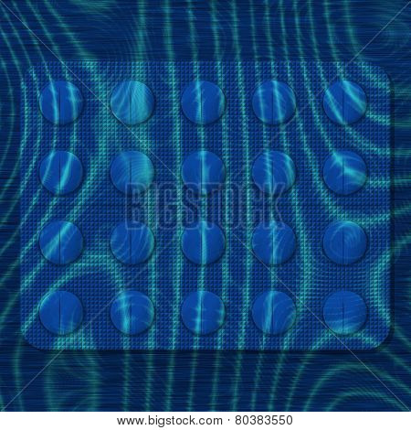 Pills in soothing blue light reminiscent of the slow flow of water
