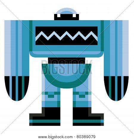 Vector Cartoon Funny Robot Isolated On White Background
