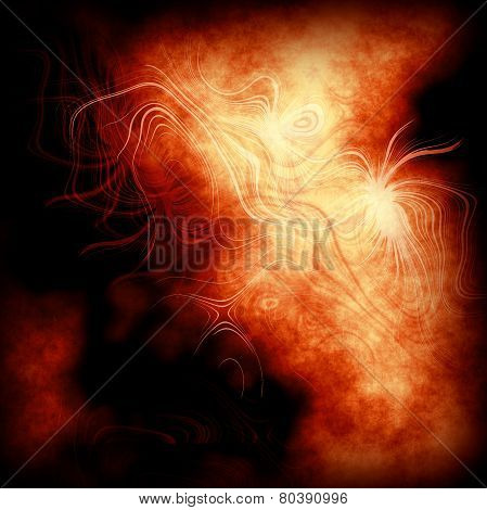 Abstract Plasmatic Background In Red On Black