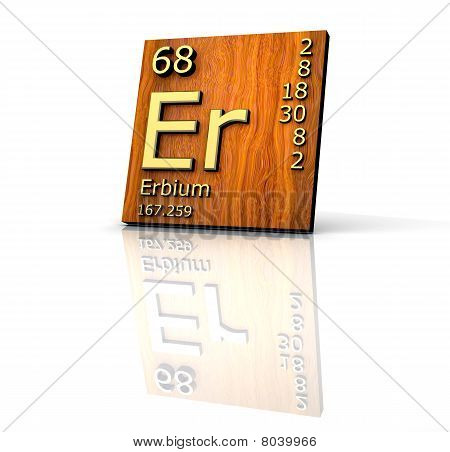 Erbio la tabla de forma periódica de elementos - tablero de madera