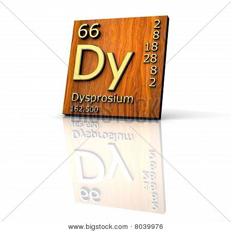 Le dysprosium forme Tableau periodique Elements - planche de bois