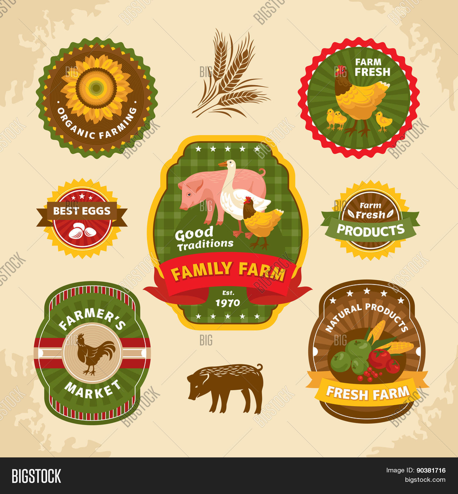 Vintage Farm Labels Vector & Photo (Free Trial) | Bigstock