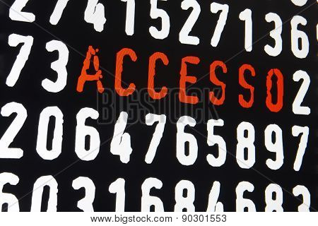 Computer Screen With Accesso Text On Black Background