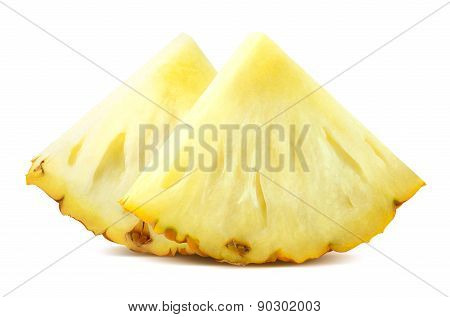 Pineapple Quarters Isolated On White Background